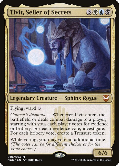 Tivit, Seller of Secrets - New Capenna Commander Mythic Card