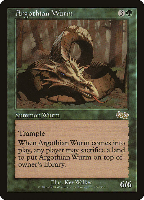Argothian Wurm - Urza's Saga Rare Card