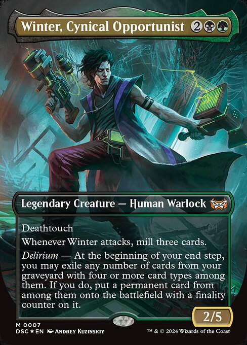 Winter, Cynical Opportunist - Duskmourn: House of Horror Commander Mythic Card