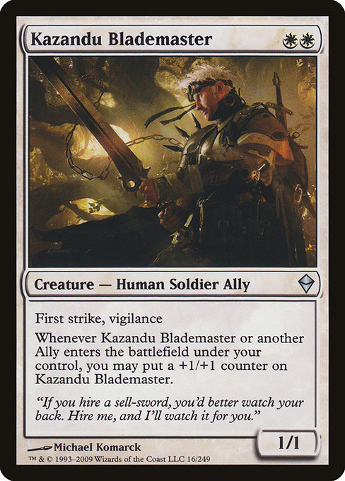 Kazandu Blademaster - Zendikar Uncommon Card
