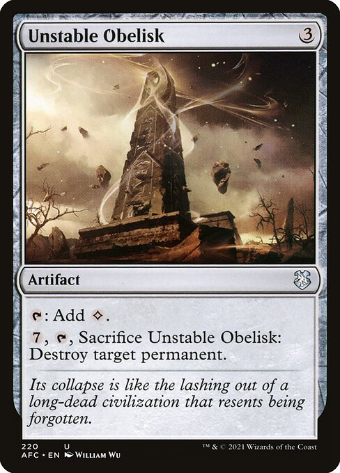 Unstable Obelisk - Forgotten Realms Commander Uncommon Card