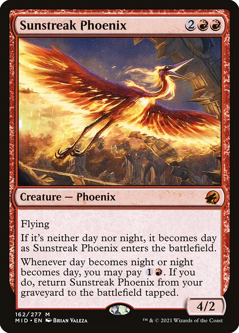 Sunstreak Phoenix - Innistrad: Midnight Hunt Mythic Card