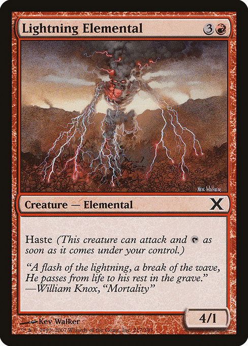 Lightning Elemental - Tenth Edition Common Card