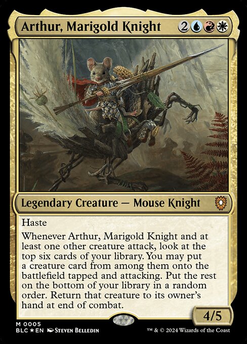 Arthur, Marigold Knight - Bloomburrow Commander Mythic Card