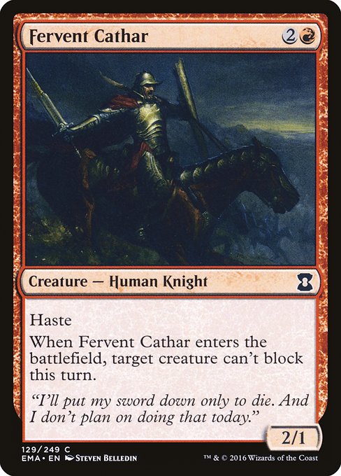 Fervent Cathar - Eternal Masters Common Card