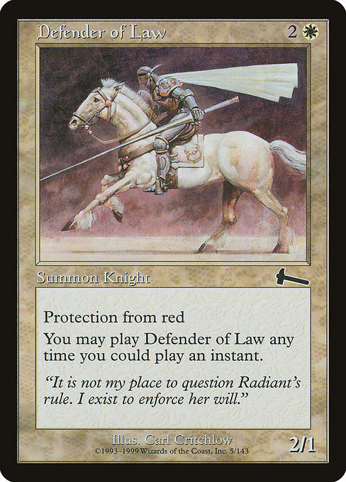 Defender of Law - Urza's Legacy Common Card
