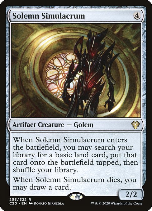Solemn Simulacrum - Commander 2020 Rare Card