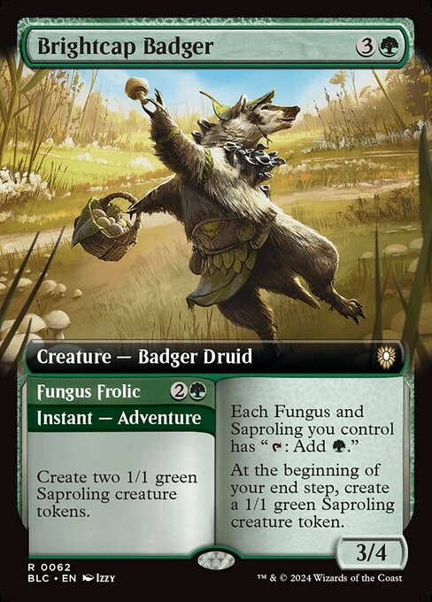 Brightcap Badger // Fungus Frolic - Bloomburrow Commander Rare Card