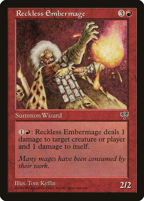 Reckless Embermage - Mirage Rare Card