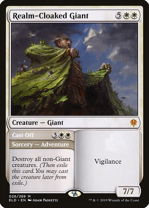 Realm-Cloaked Giant // Cast Off - Throne of Eldraine Mythic Card