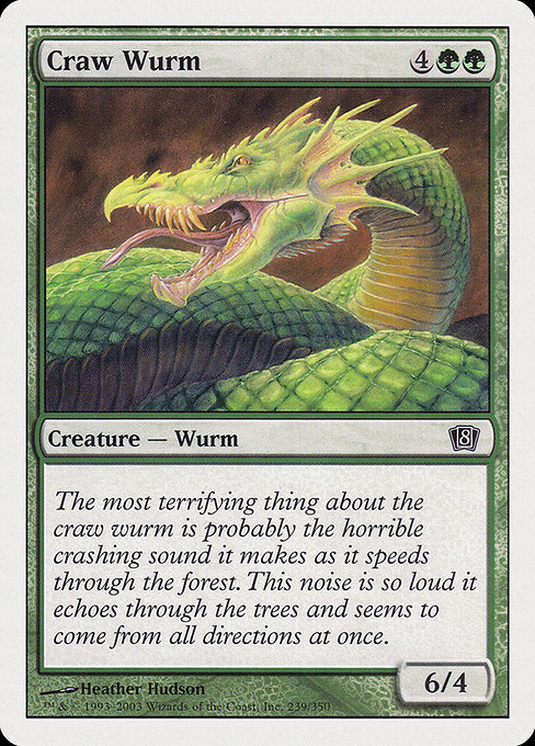 Craw Wurm - Eighth Edition Common Card