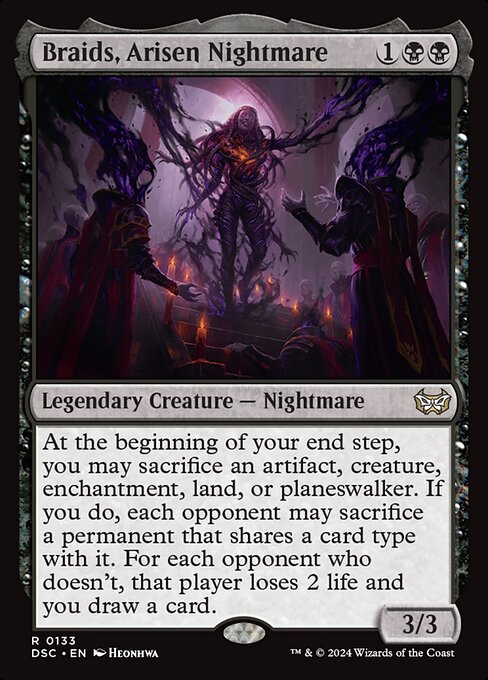 Braids, Arisen Nightmare - Duskmourn: House of Horror Commander Rare Card