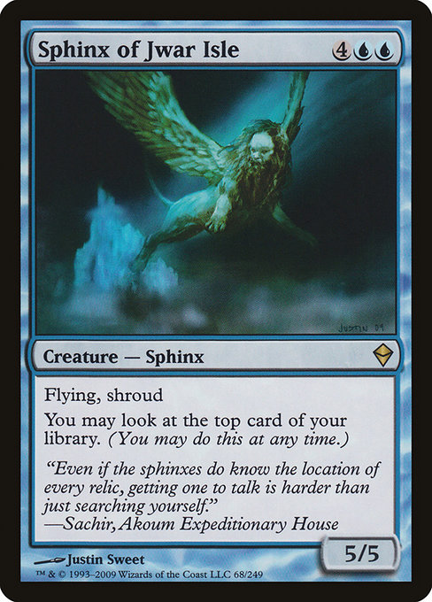 Sphinx of Jwar Isle - Zendikar Rare Card