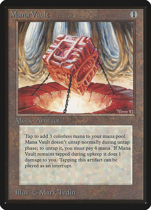 Mana Vault - Limited Edition Beta Rare Card