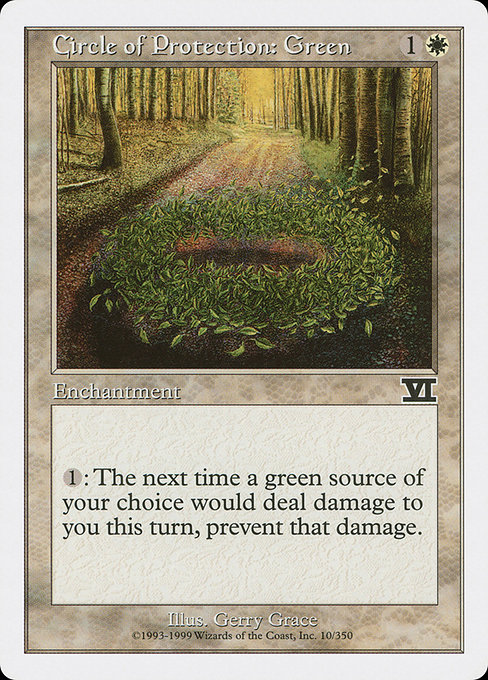 Circle of Protection: Green - Classic Sixth Edition Common Card