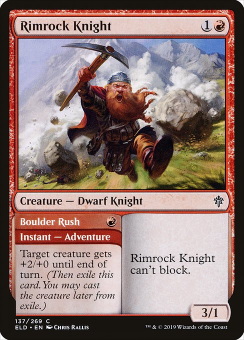 Rimrock Knight // Boulder Rush - Throne of Eldraine Common Card