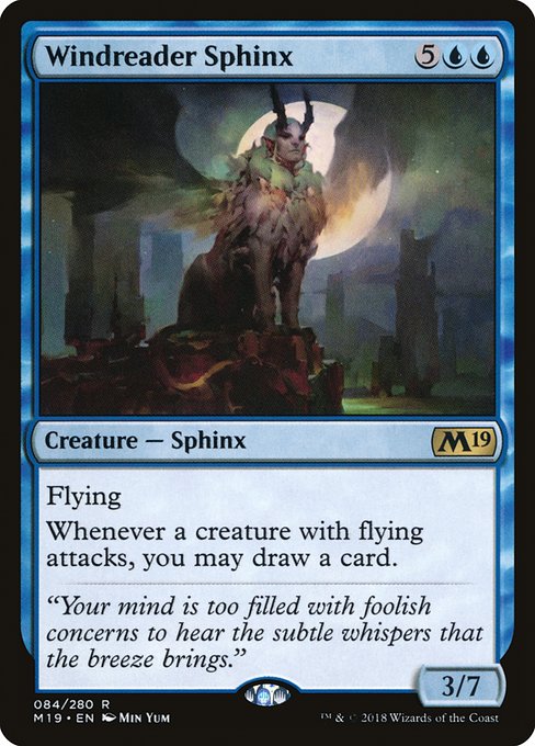 Windreader Sphinx - Core Set 2019 Rare Card