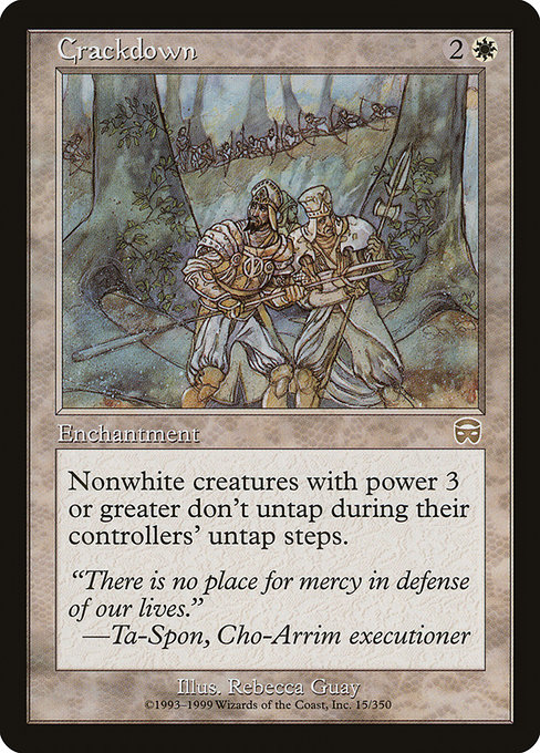 Crackdown - Mercadian Masques Rare Card