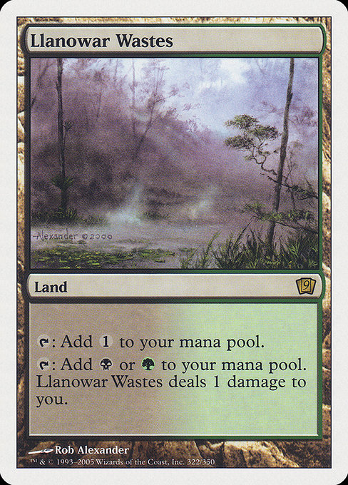 Llanowar Wastes - Ninth Edition Rare Card