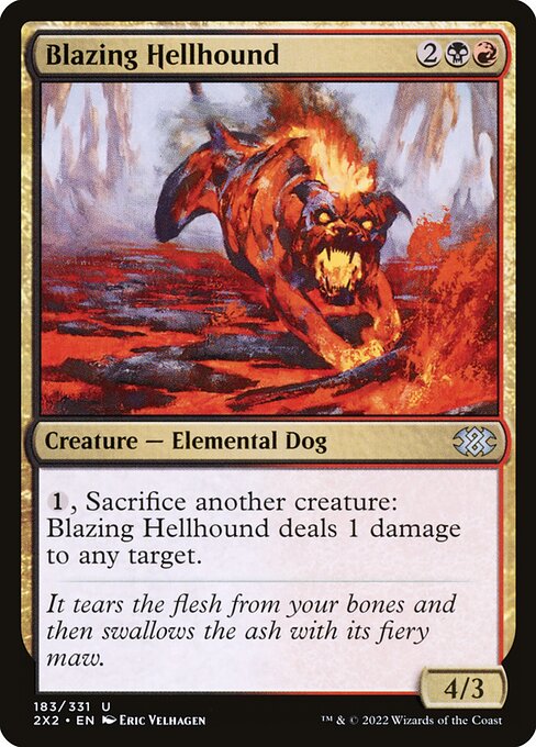 Blazing Hellhound - Double Masters 2022 Uncommon Card