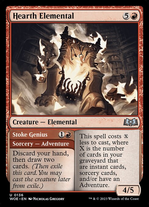 Hearth Elemental // Stoke Genius - Wilds of Eldraine Uncommon Card
