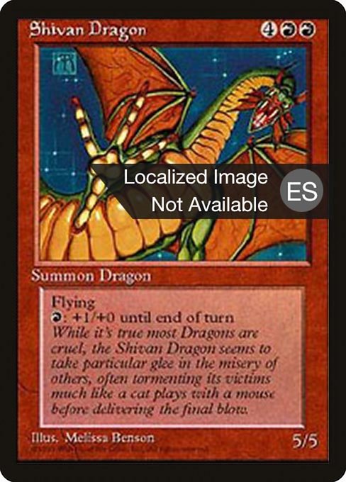 Shivan Dragon - Fourth Edition Foreign Black Border Rare Card
