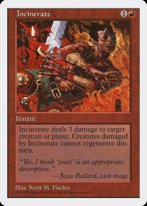 Incinerate - Fifth Edition Common Card