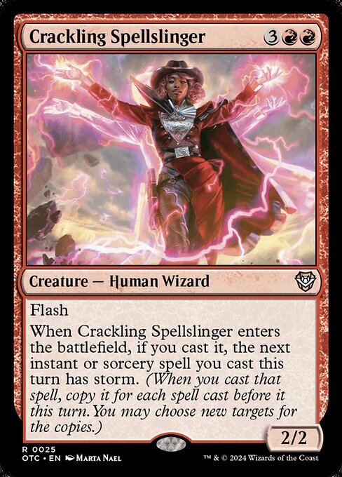 Crackling Spellslinger - Outlaws of Thunder Junction Commander Rare Card