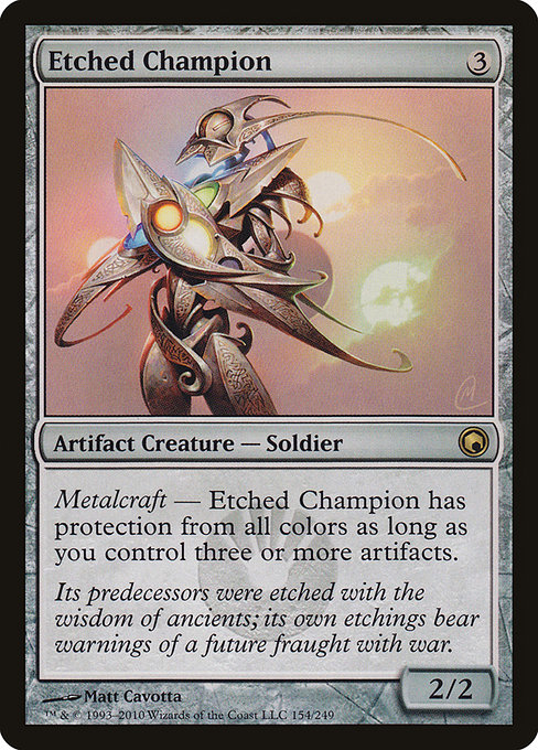 Etched Champion - Scars of Mirrodin Rare Card