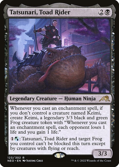 Tatsunari, Toad Rider - Kamigawa: Neon Dynasty Rare Card