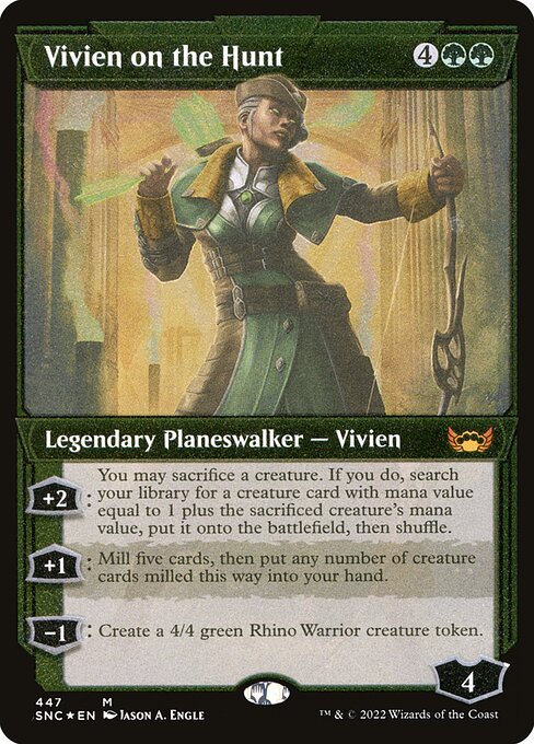 Vivien on the Hunt - Streets of New Capenna Mythic Card