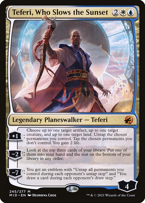 Teferi, Who Slows the Sunset - Innistrad: Midnight Hunt Mythic Card
