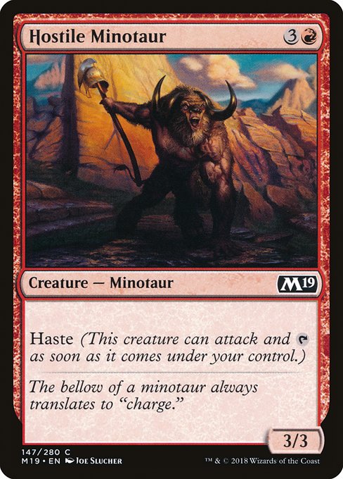 Hostile Minotaur - Core Set 2019 Common Card