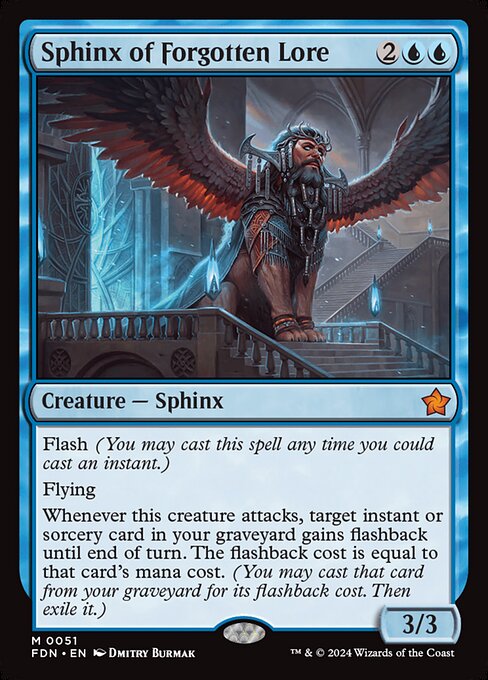 Sphinx of Forgotten Lore - Foundations Mythic Card
