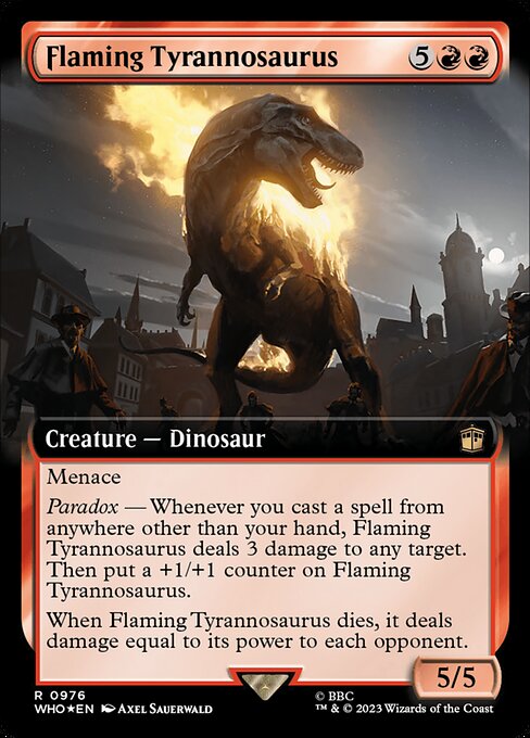 Flaming Tyrannosaurus - Doctor Who Rare Card