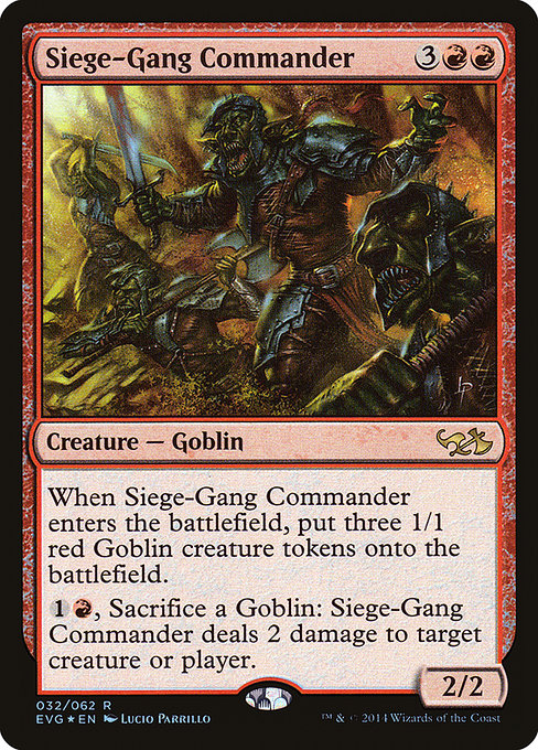 Siege-Gang Commander - Duel Decks Anthology: Elves vs. Goblins Rare Card