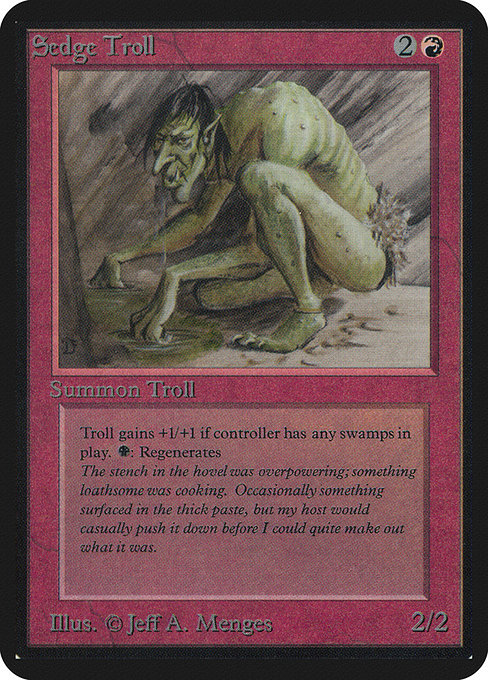 Sedge Troll - Limited Edition Alpha Rare Card