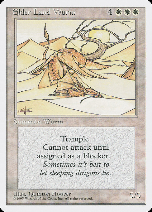 Elder Land Wurm - Fourth Edition Rare Card