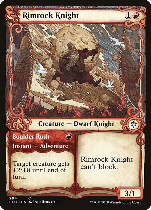 Rimrock Knight // Boulder Rush - Throne of Eldraine Common Card