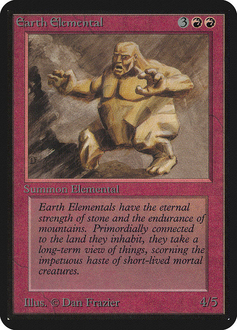 Earth Elemental - Limited Edition Alpha Uncommon Card