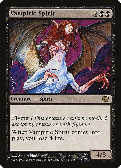 Vampiric Spirit - Eighth Edition Rare Card