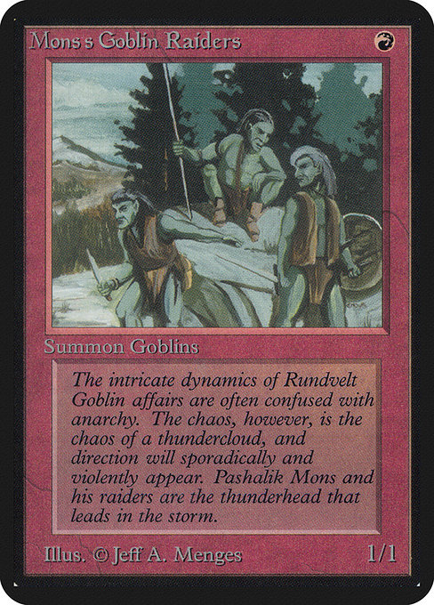 Mons's Goblin Raiders - Limited Edition Alpha Common Card
