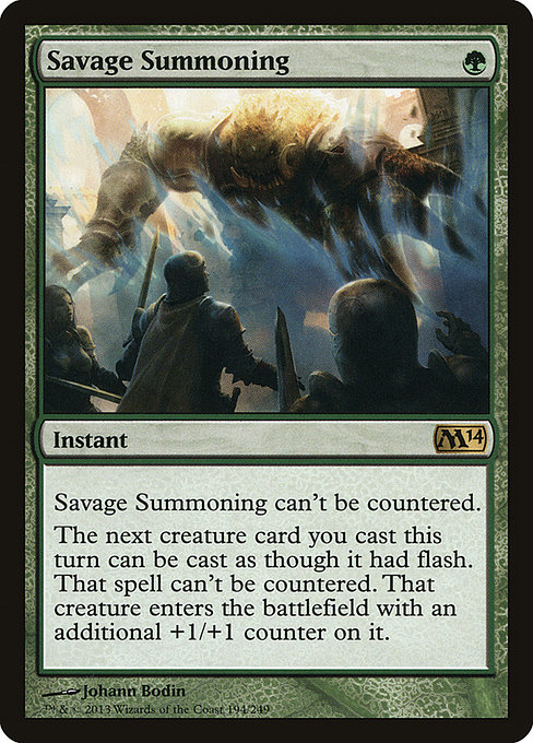 Savage Summoning - Magic 2014 Rare Card
