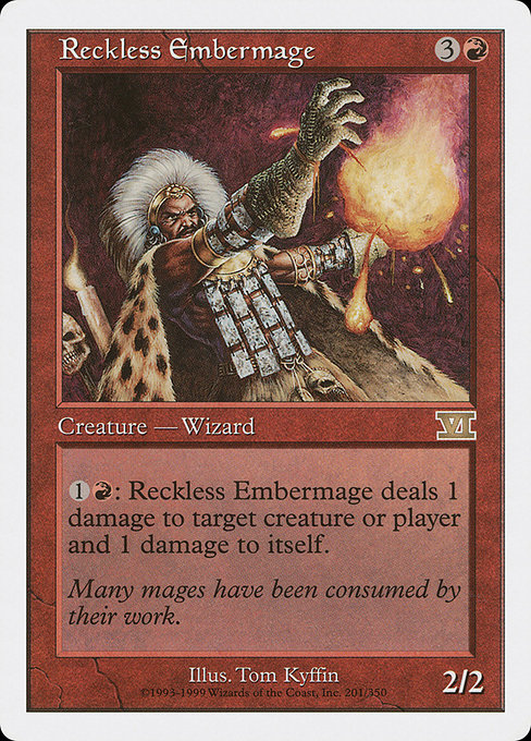 Reckless Embermage - Classic Sixth Edition Rare Card
