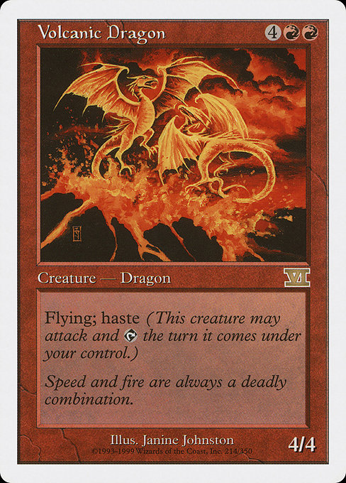 Volcanic Dragon - Classic Sixth Edition Rare Card