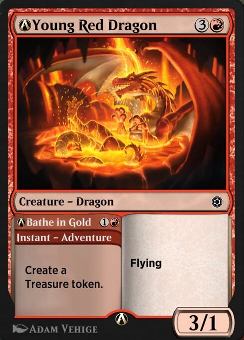 A-Young Red Dragon // A-Bathe in Gold - Alchemy Horizons: Baldur's Gate Common Card