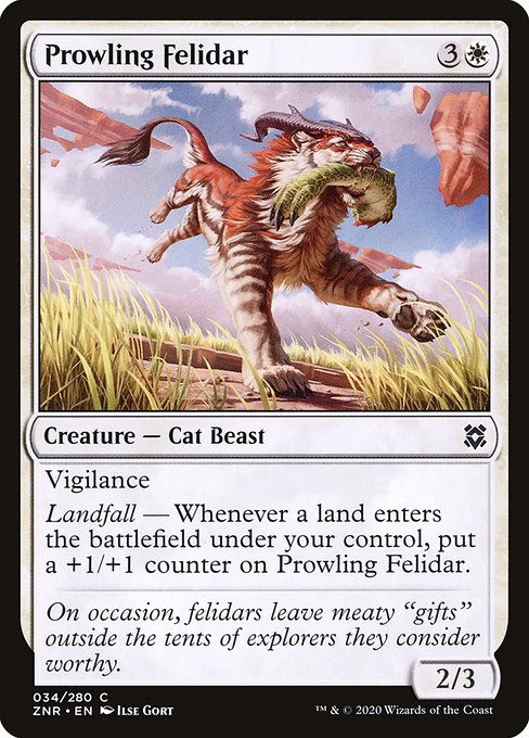 Prowling Felidar - Zendikar Rising Common Card