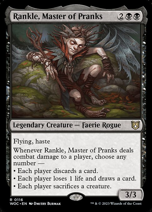 Rankle, Master of Pranks - Wilds of Eldraine Commander Rare Card