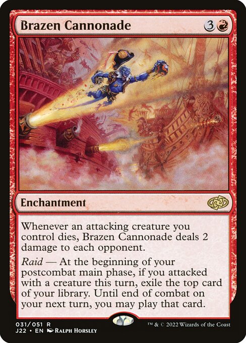 Brazen Cannonade - Jumpstart 2022 Rare Card