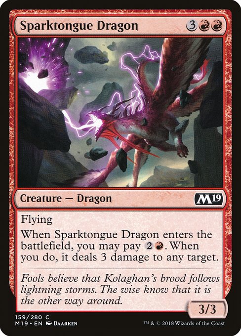 Sparktongue Dragon - Core Set 2019 Common Card